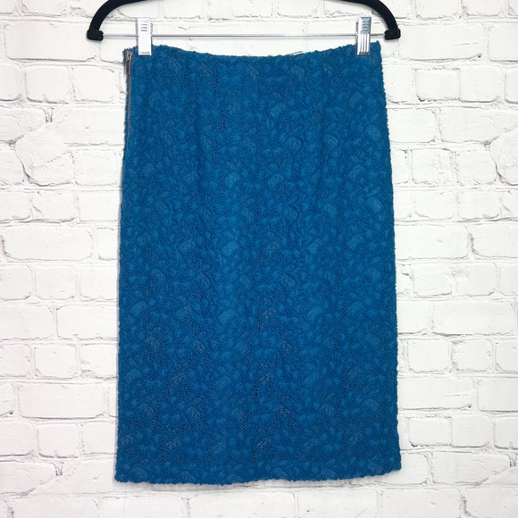 |•ANTHRPOLOGIE•| Moulinette Soeurs Lapis Laced Pencil Skirt - Picture 4 of 12